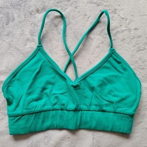 Teal yoga sports bra